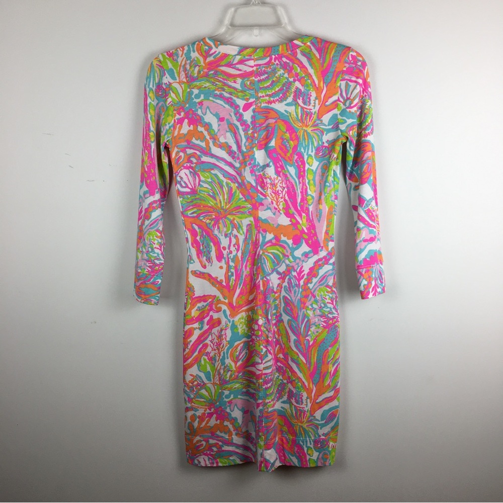 NWOT Lilly Pulitzer Sheath Dress 100% Pima Cotton Scuba To Cuba Coral Reef Multi - Picture 7 of 13